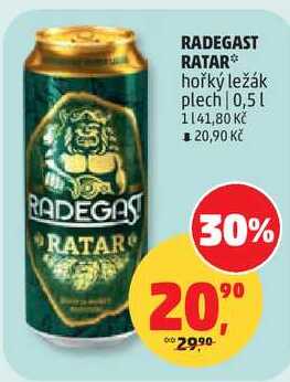 RADEGAST RATAR hořký ležák plech, 0,5 l