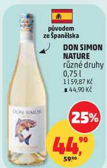 DON SIMON NATURE různé druhy, 0,75 l