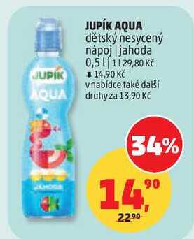 JUPÍK AQUA dětský nesycený nápoj jahoda, 0,5 l Penny Market