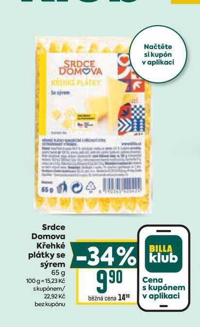 Srdce Domova Křehké plátky se sýrem 65 g 