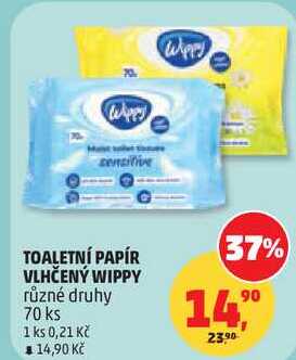TOALETNÍ PAPÍR VLHČENÝ WIPPY různé druhy, 70 ks 