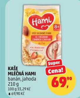 KAŠE MLÉČNÁ banán, jahoda, 210g Penny Market