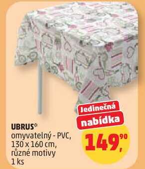 UBRUS omyvatelný - PVC, 130 x 160 cm, různé motivy, 1 ks