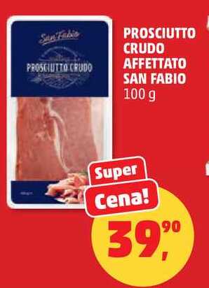 PROSCIUTTO CRUDO AFFETTATO SAN FABIO, 100 g