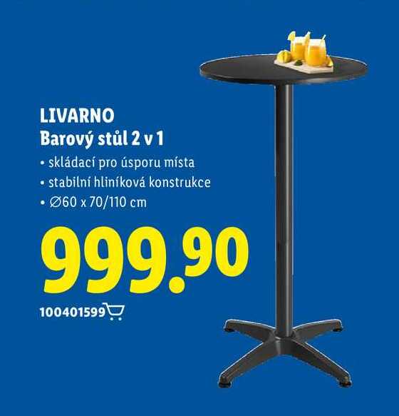 LIVARNO Barový stůl 2 v 1  