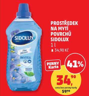 PROSTŘEDEK NA MYTÍ POVRCHŮ SIDOLUX, 1 l Penny Market