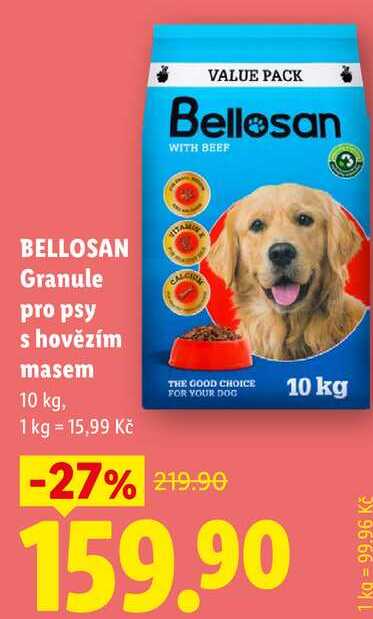 BELLOSAN Granule pro psy s hovězím masem, 10 kg 