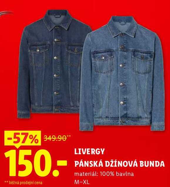 LIVERGY PÁNSKÁ DŽÍNOVÁ BUNDA 