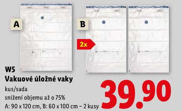 W5 Vakuové úložné vaky