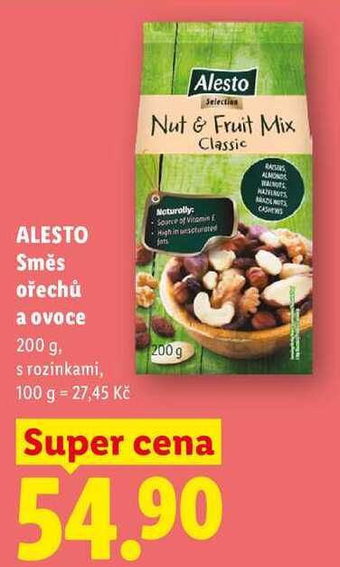 ALESTO Směs ořechů a ovoce, 200 g