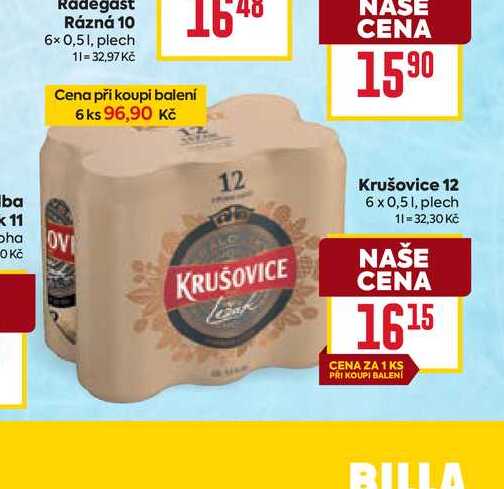  Krušovice 12 6x 0,5l, plech