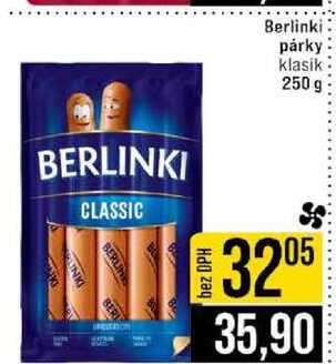 Berlinki párky klasik 250 g 