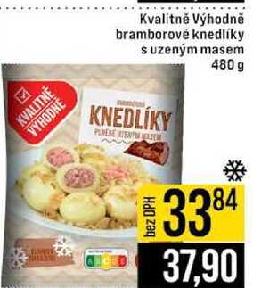 Kvalitně Výhodně bramborové knedlíky s uzeným masem 480 g 