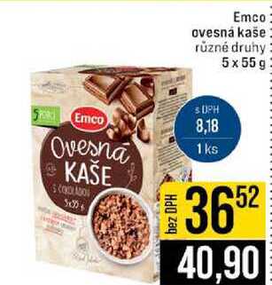 Emco ovesná kaše různé druhy 5x55 g 