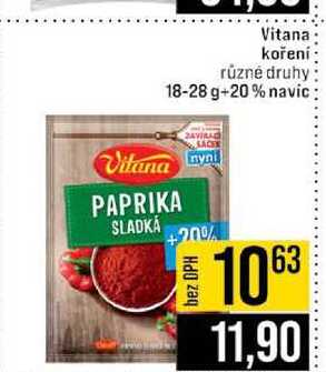 Vitana koření různé druhy 18-28 g+20% navic