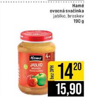 Hamé ovocná svačinka jablko, broskev 190 g 