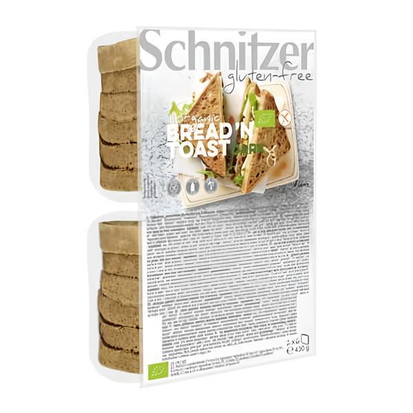 Schnitzer BIO Chléb toustový tmavý, bez lepku (2x6ks)