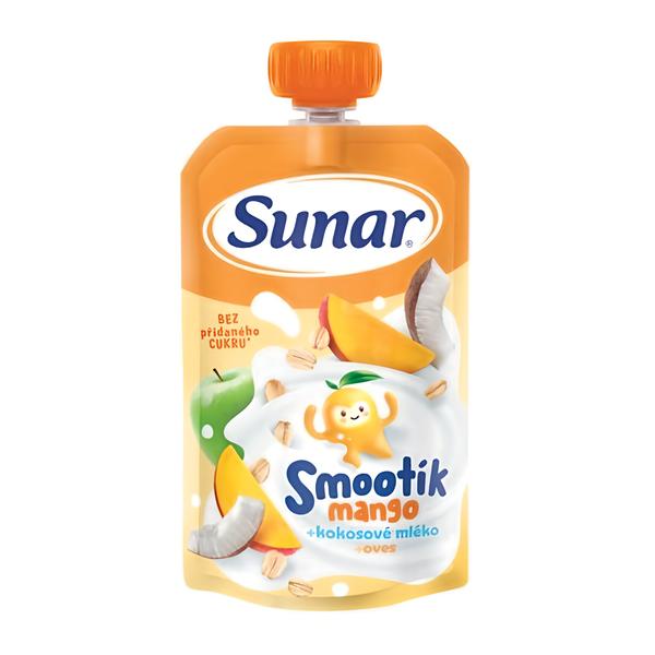 Sunar Smootík dětská kapsička mango, kokosové mléko, ovesné vločky, 12 m+ Košík.cz