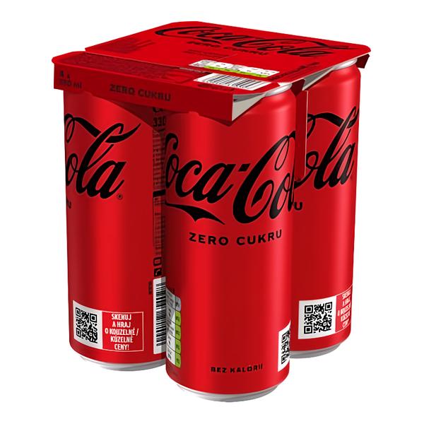 Coca-Cola zero multipack, plech 4x330ml
