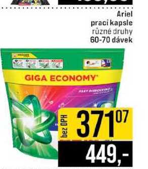 Ariel praci kapsle různé druhy 60-70 dávek JIP