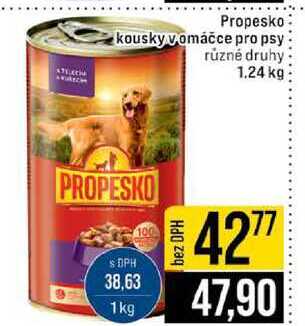 Propesko kousky vomáčce pro psy různé druhy 1.24 kg 