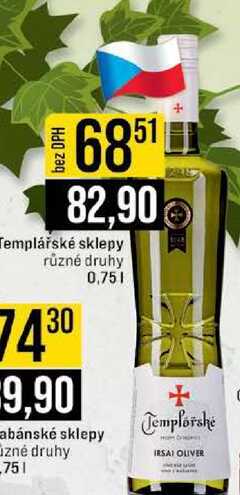 Templářské sklepy různé druhy 0,75l