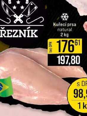 Kuřecí prsa natural 2 kg 