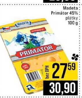 Madeta Primátor 45% plátky 100 g