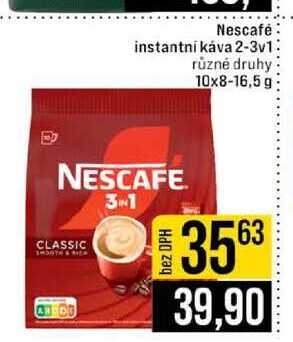 Nescafé instantní káva 2-3v1 různé druhy 10x8-16,5 g 