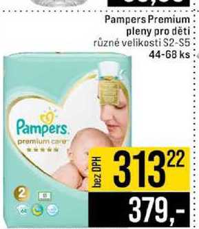 Pampers Premium pleny pro děti různé velikosti S2-S5 44-68 ks JIP