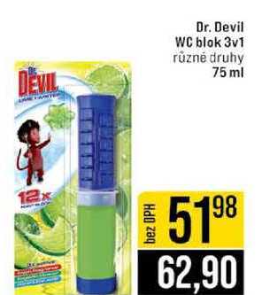 Dr. Devil WC blok 3v1 různé druhy 75 ml 