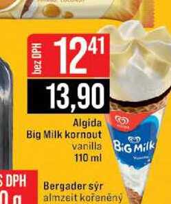 Algida Big Milk kornout vanilla 110 ml 