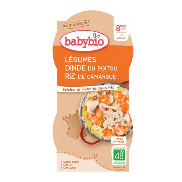BabyBio BIO Zelenina s krůtím masem a rýží 2x200g Košík.cz