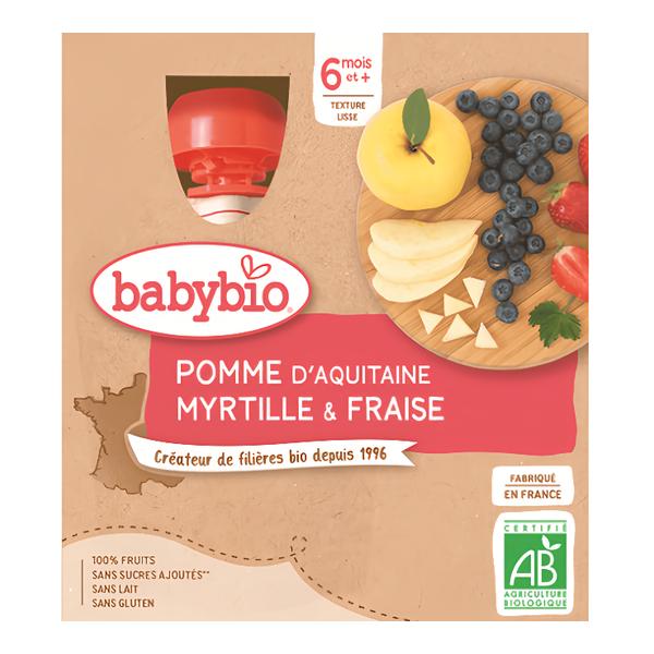 BabyBio BIO Kapsičky jablko, borůvky a jahody 4x90g