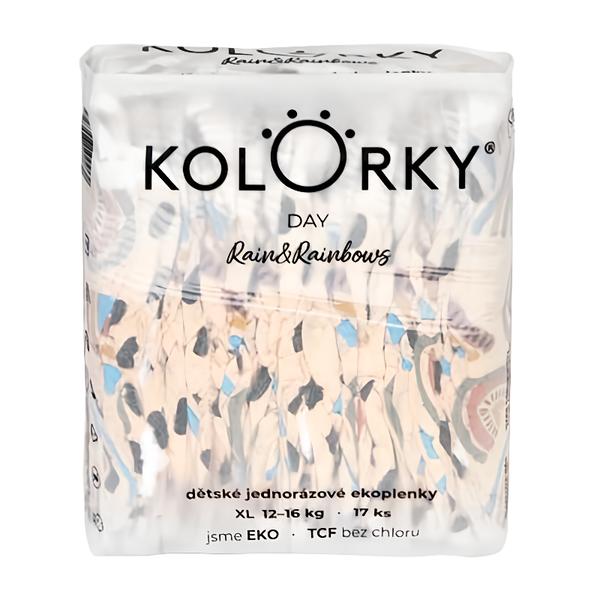Kolorky Day Jednorázové eko plenky déšť a duhy XL (12-16 kg) Košík.cz