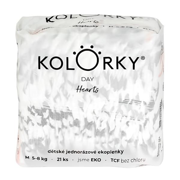 Kolorky Day Jednorázové eko plenky srdce M (5-8 kg) Košík.cz