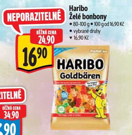 Haribo želé bonbony 80-100 g
