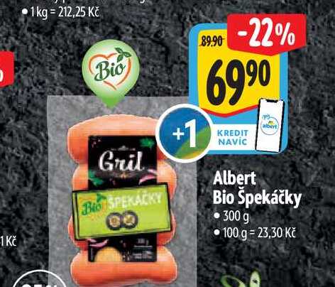 Albert Bio Špekáčky 300 g