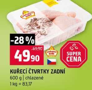 KUŘECÍ ČTVRTKY ZADNÍ 600 g chlazené