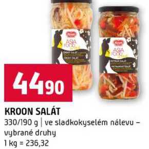 KROON SALÁT 330/190 g ve sladkokyselém nálevu vybrané druhy
