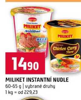 MILIKET INSTANTNÍ NUDLE 60-65 g vybrané druhy 