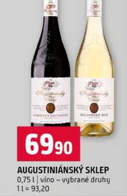 AUGUSTINIÁNSKÝ SKLEP 0,75l vino vybrané druhy
