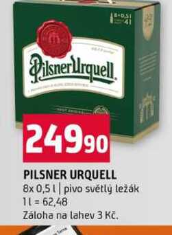Pilsner Urquell Pivo ležák světlý 8 x 0,5l
