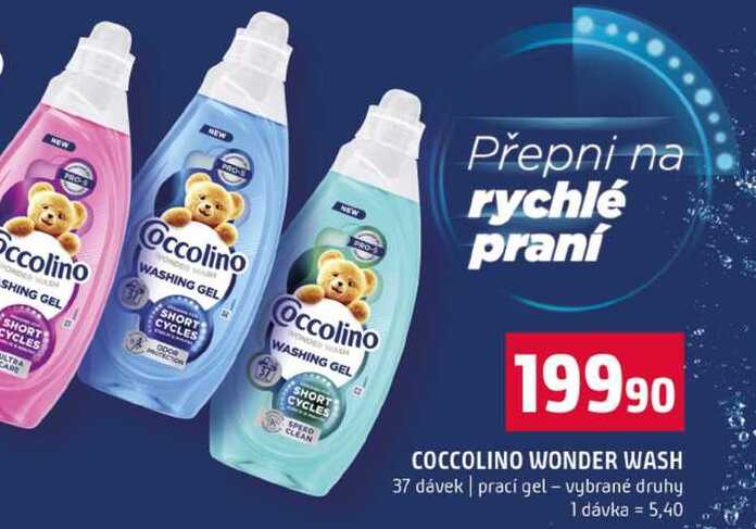 COCCOLINO WONDER WASH 37 dávek prací gel vybrané druhy Terno