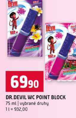 DR.DEVIL WC POINT BLOCK 75 ml vybrané druhy Terno
