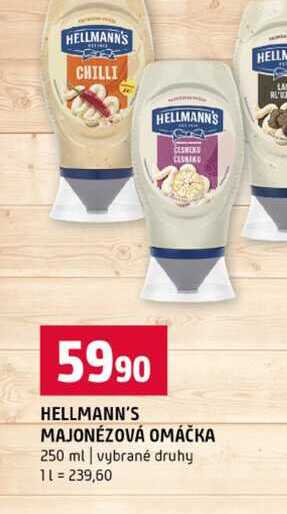 HELLMANN'S MAJONÉZOVÁ OMÁČKA 250 ml vybrané druhy