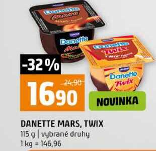 DANETTE MARS, TWIX 115 g vybrané druhy