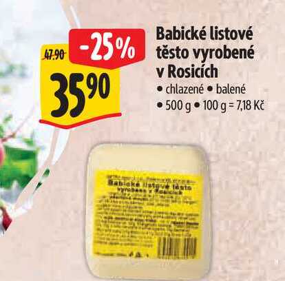 Babické listové těsto vyrobené v Rosicích 500 g