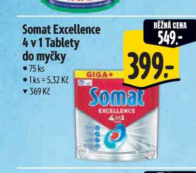 Somat Excellence 4 v 1 Tablety do myčky 75 ks Albert