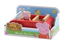 DŘEVĚNÉ AUTO PRASÁTKO PEPPA PIG + FIGURKA Bambule